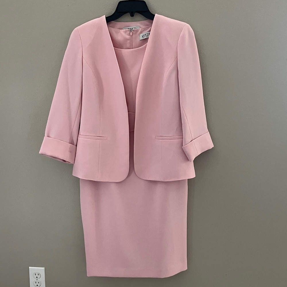 Kasper Blush Pink Dress and Jacket Suit Set
